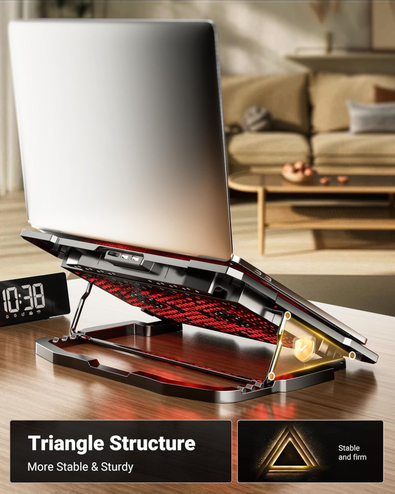 AICHESON Laptop Cooling Pad for 17.3" Notebook, Red 5 Fans - Image 5